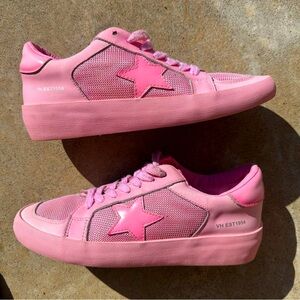 Women’s Vintage Havana Hot Pink Lace Up Sneaker Shoes Size 7.5